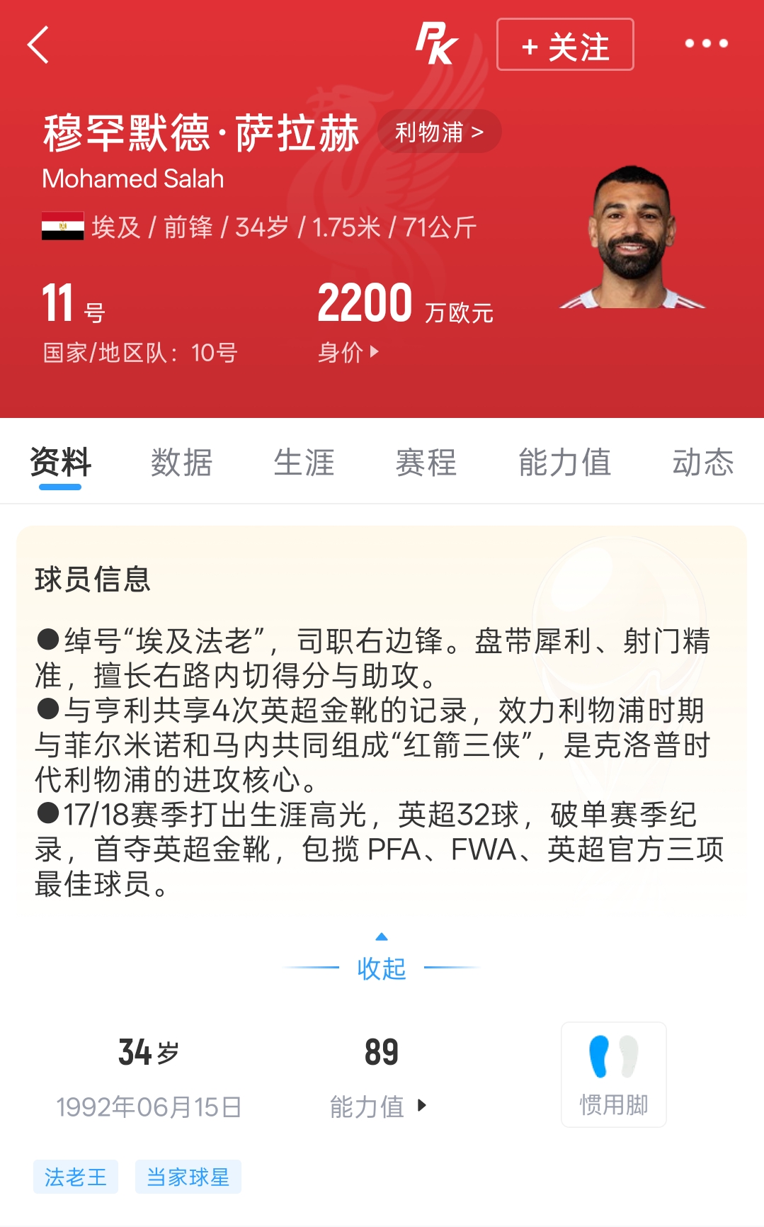 生日BUFF加成？萨拉赫今日34周岁生日 世界杯首场迎战比利时